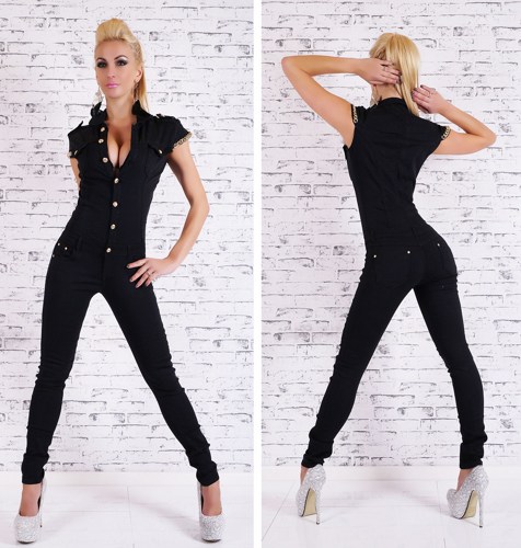 black slim fit jumpsuit
