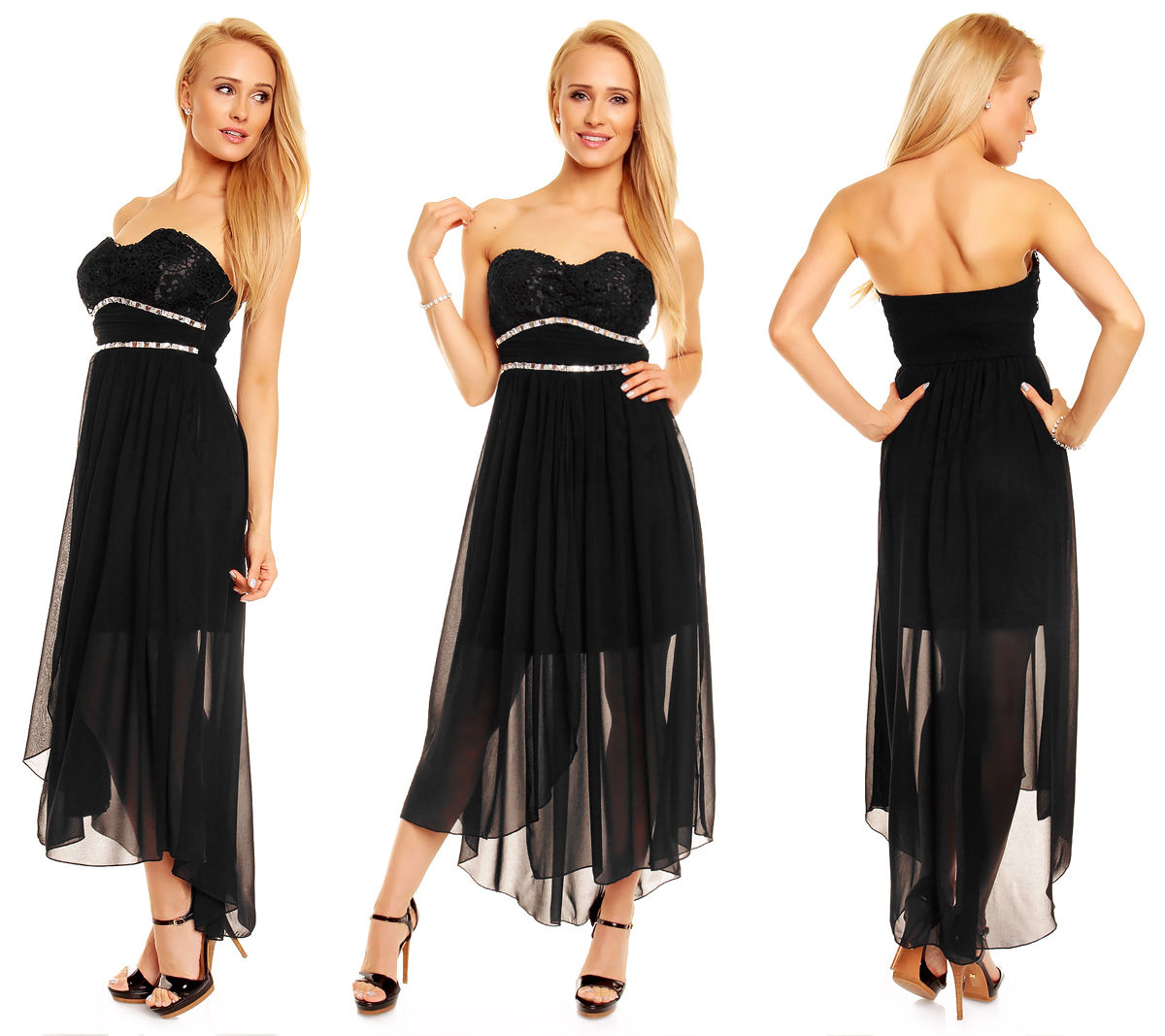 Chic Elegant Dress Läng Sleeveless Party S / M 36/38 M / L 38/40 Sexy Dress Maxi Dress
